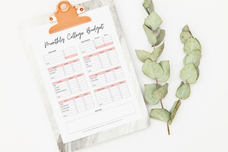 Free Budget Templates For College Students + Spending Tracker